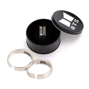 1 Pair Kpop Bangtan Boys ARMY Letter Couple Ring Trend 2021 New Boxed Adjustable Lovers Ring Fashion Jewelry Accessories BTS-199