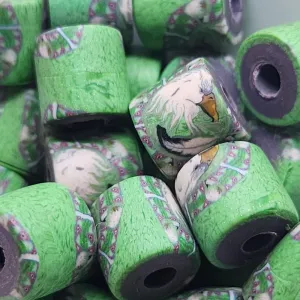 10mm Tube Fimo Beads (10) - Eagle w. Feather