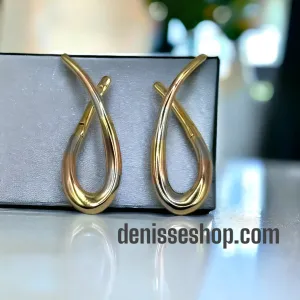 14K TRICOLOR MODERN AERRING E213