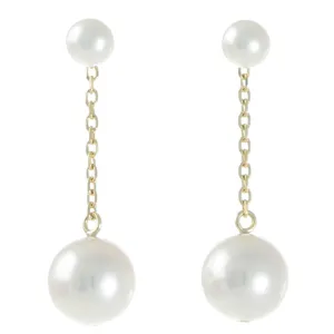 18ct Akoya Stud Drop Earrings