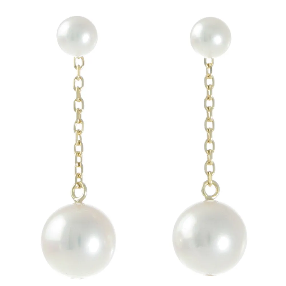 18ct Akoya Stud Drop Earrings