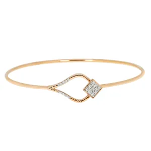 18K Rose Gold & 0.12 ct Diamond Bangle (3.81 grams)