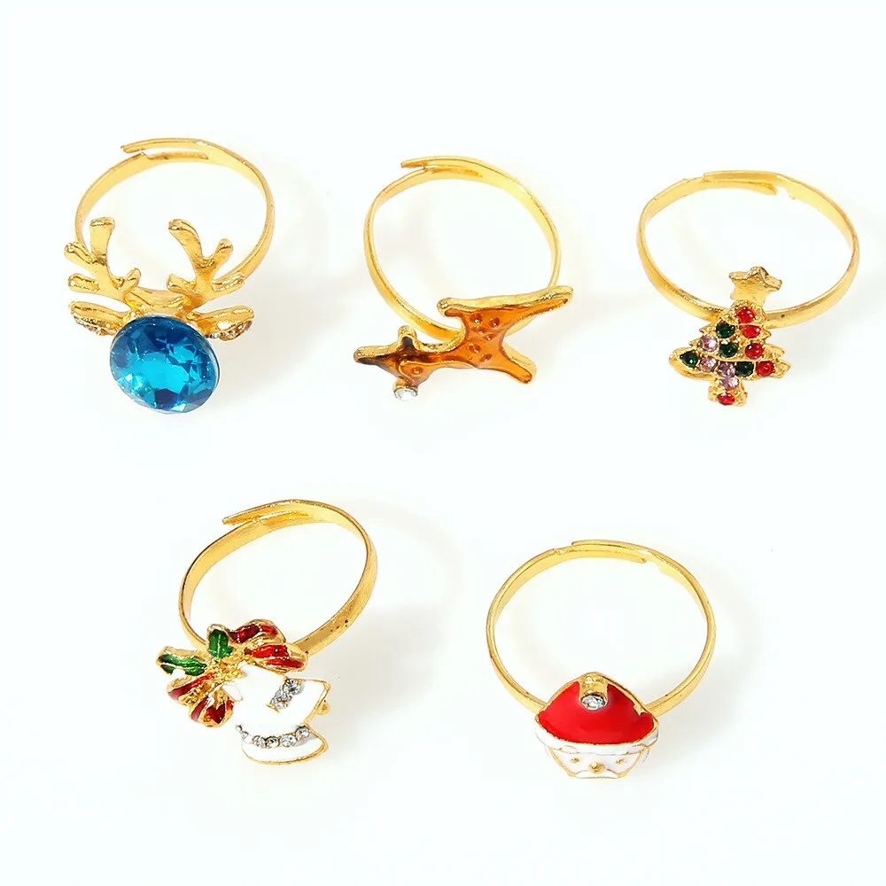 1PC Cute Elk Christmas Napkin Ring Xmas Santa Claus Ornaments Christmas Decorations Home Navidad Decor 2022 Happy New Year Gifts