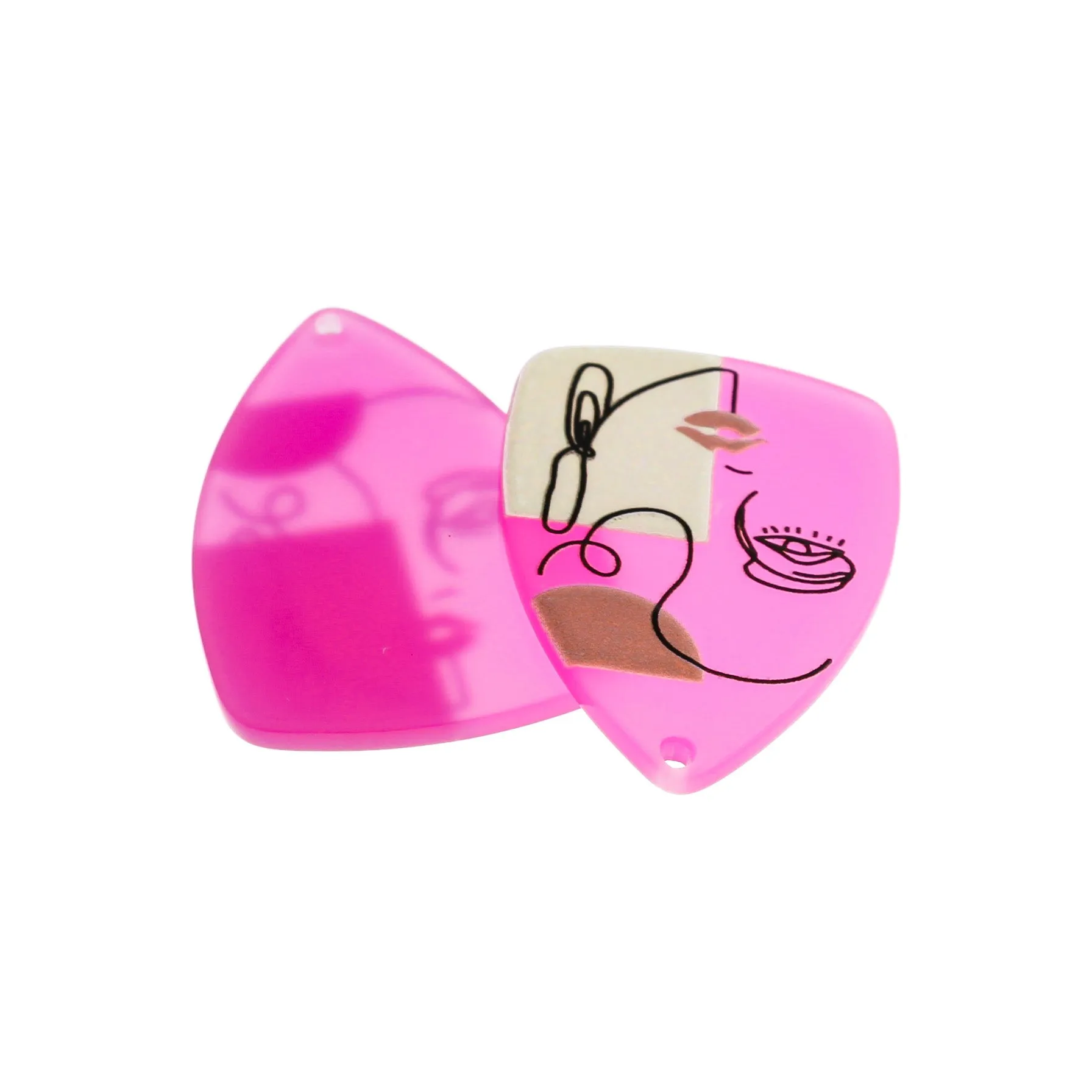 2 Women Triangle Resin Charms - K133