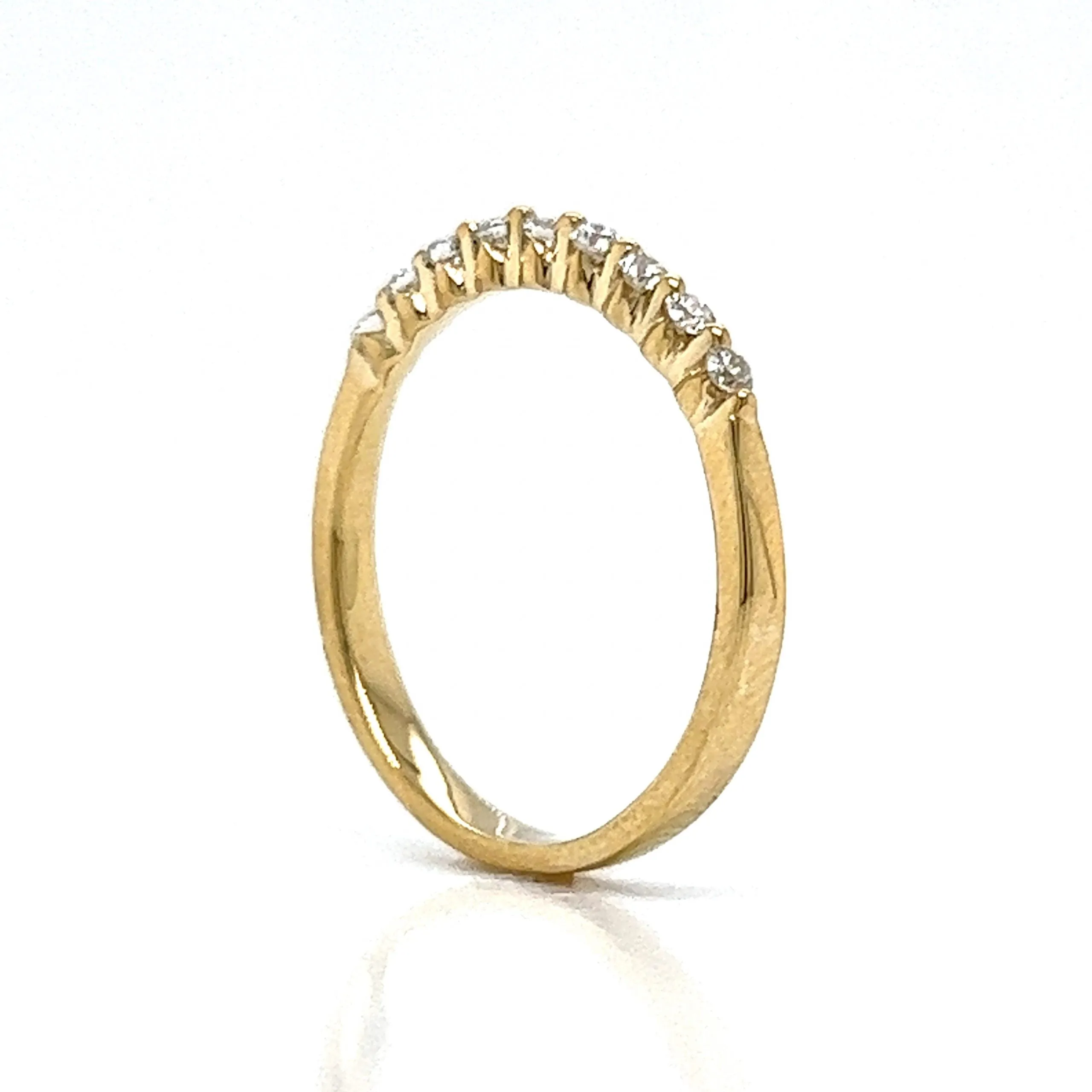 .22 Shared Prong Diamond Wedding Band in 14k Yellow Gold