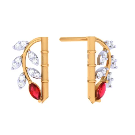 22KT Unique Multiple Stone-studded Gold Earrings For You