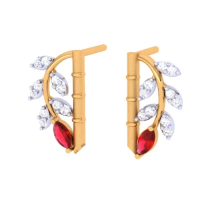 22KT Unique Multiple Stone-studded Gold Earrings For You