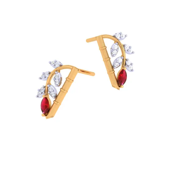 22KT Unique Multiple Stone-studded Gold Earrings For You