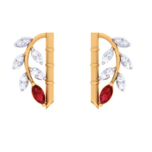 22KT Unique Multiple Stone-studded Gold Earrings For You