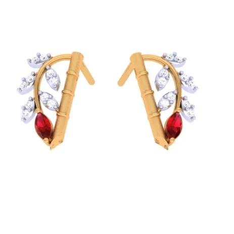 22KT Unique Multiple Stone-studded Gold Earrings For You