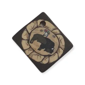 22mm Square Fimo Pendant (1) - Buffalo