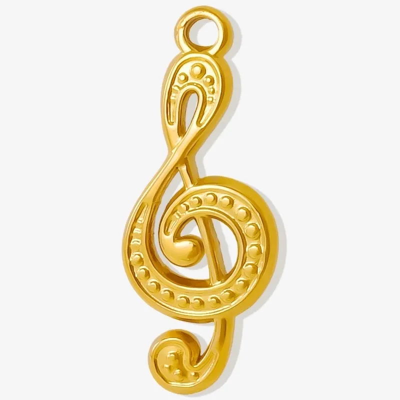 304 Stainless Steel  Fashion Note Pendant Parts Light Luxury Artistic Style Necklace Pendant Ornament Pendant In Stock