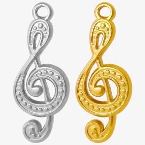 304 Stainless Steel  Fashion Note Pendant Parts Light Luxury Artistic Style Necklace Pendant Ornament Pendant In Stock