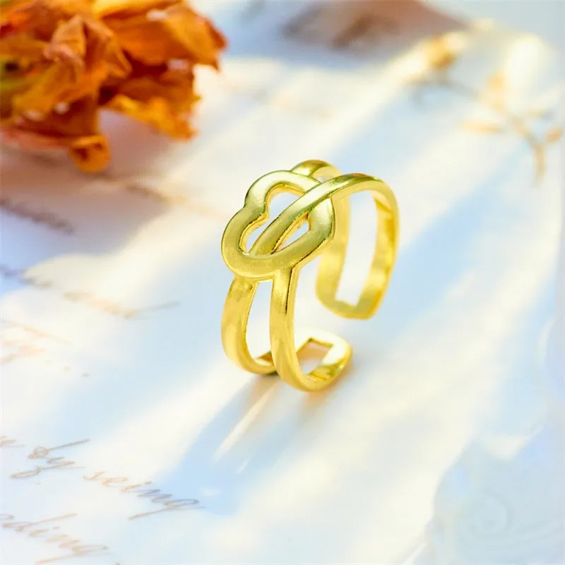 316L Stainless Steel Heart Love Open Ring For Women