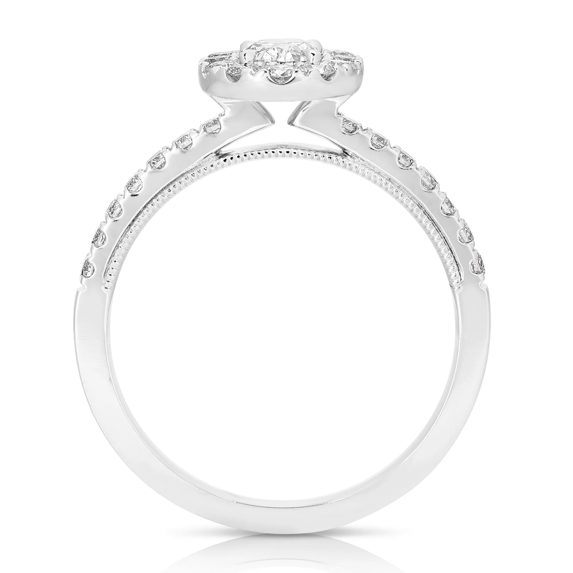 3/4 Ct Oval Complete Engagement Ring