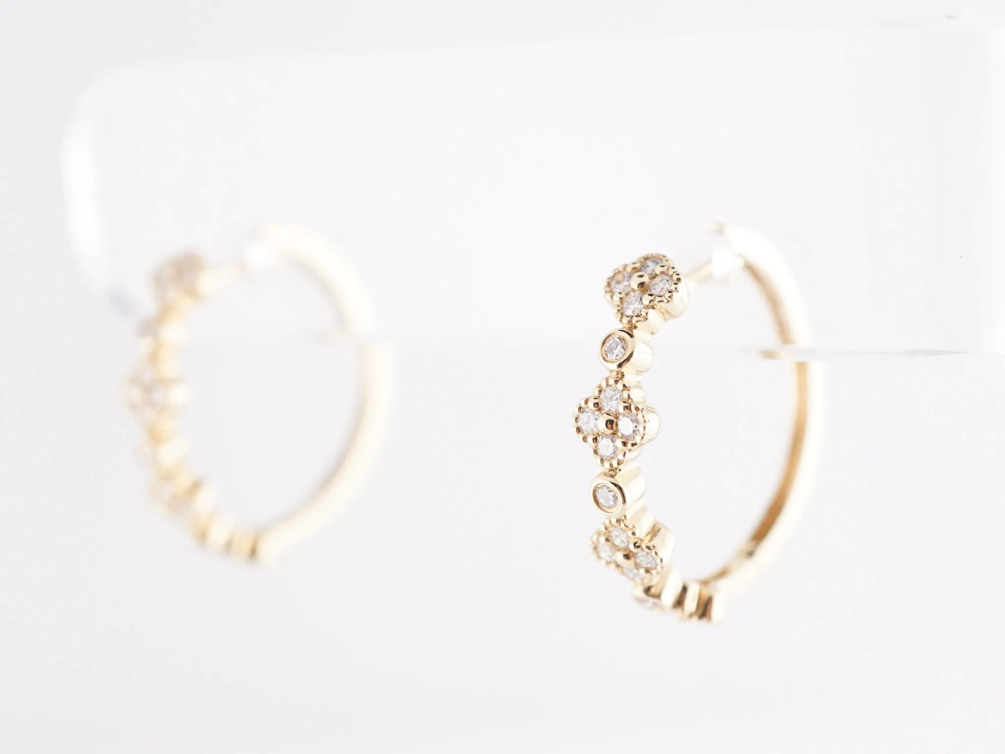 .38 Diamond Hoop Earrings in 14K Yellow Gold