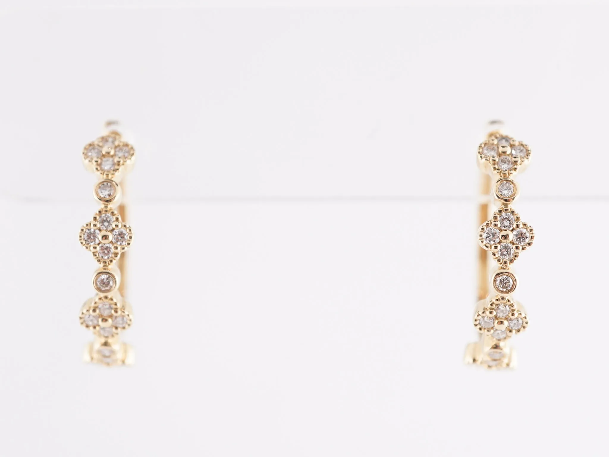.38 Diamond Hoop Earrings in 14K Yellow Gold
