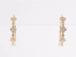 .38 Diamond Hoop Earrings in 14K Yellow Gold