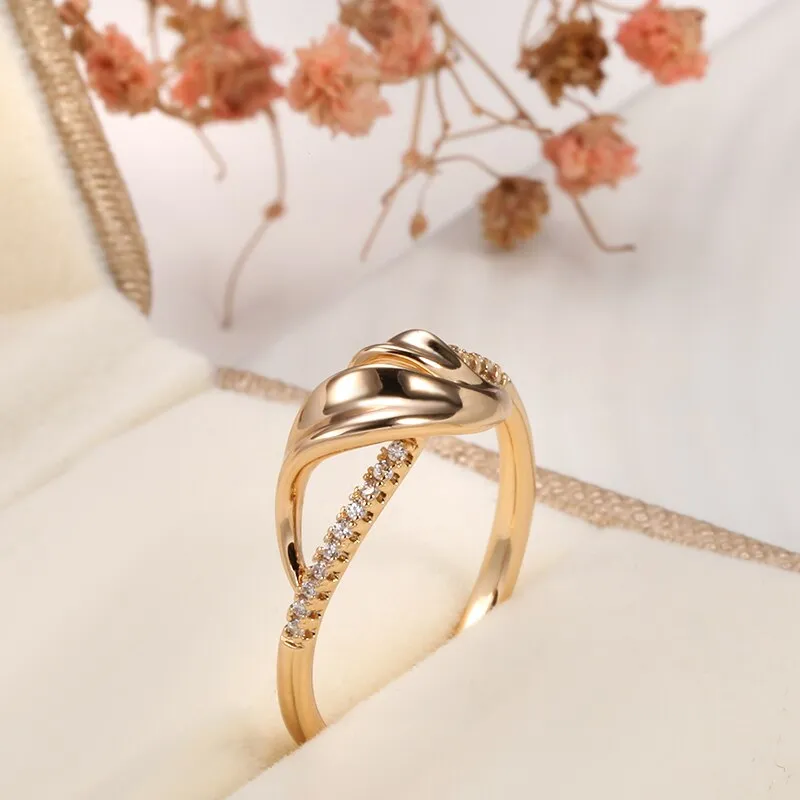 585 Rose Gold White Zircon Rings