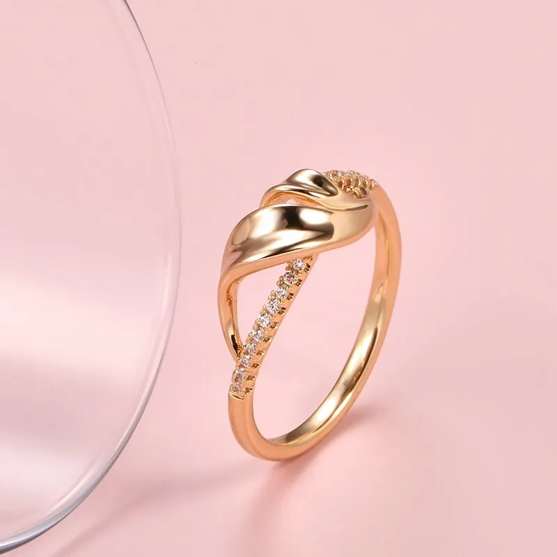 585 Rose Gold White Zircon Rings