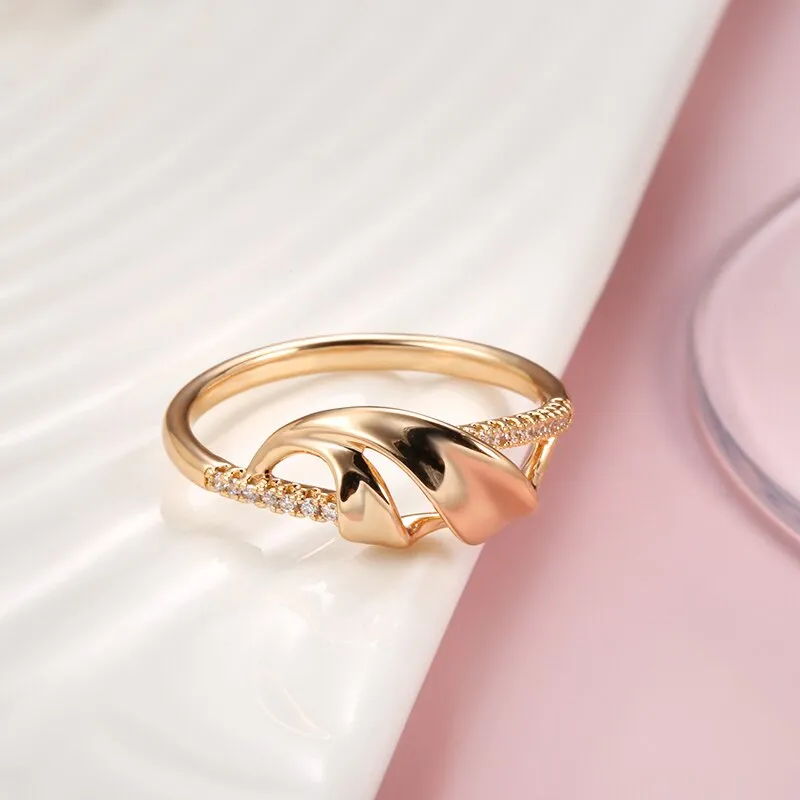 585 Rose Gold White Zircon Rings