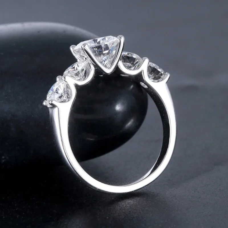 5CT Moissanite Engagement Ring 18k Gold Women Wedding Jewelry