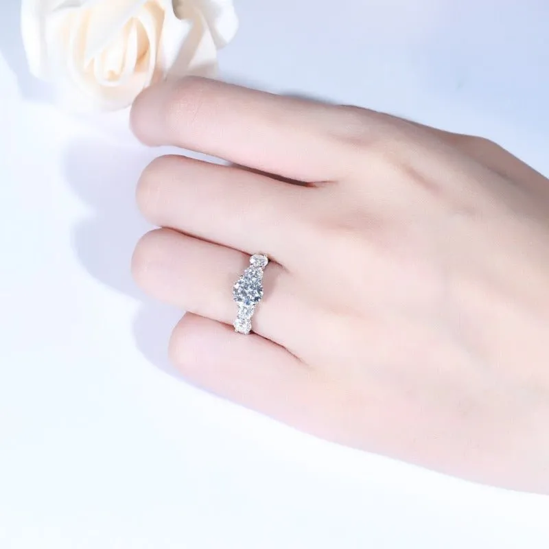 5CT Moissanite Engagement Ring 18k Gold Women Wedding Jewelry