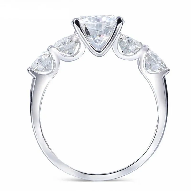 5CT Moissanite Engagement Ring 18k Gold Women Wedding Jewelry