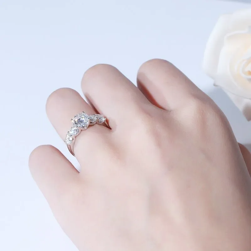 5CT Moissanite Engagement Ring 18k Gold Women Wedding Jewelry