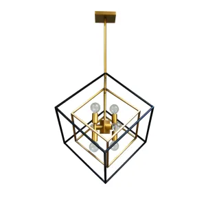 6 Light Pendant, Vintage Bronze / Matte Black Finish
