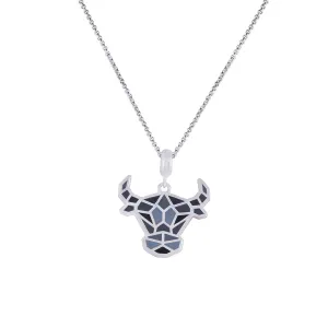 925 Sterling Silver Classic Mosaic Bovine Pendant