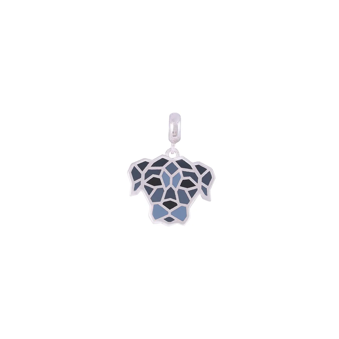 925 Sterling Silver Classic Mosaic Dog Pendant