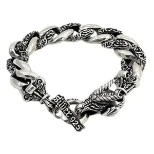 925 Sterling Silver Dragon Griffin Bracelet