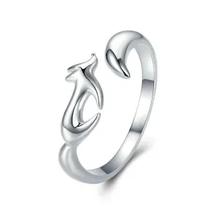 925 Sterling Silver Fox Tail Adjustable Ring