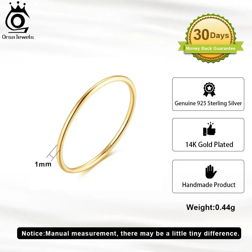925 Sterling Silver Minimalism Tiny Rings for Women