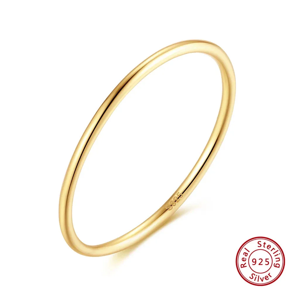 925 Sterling Silver Minimalism Tiny Rings for Women