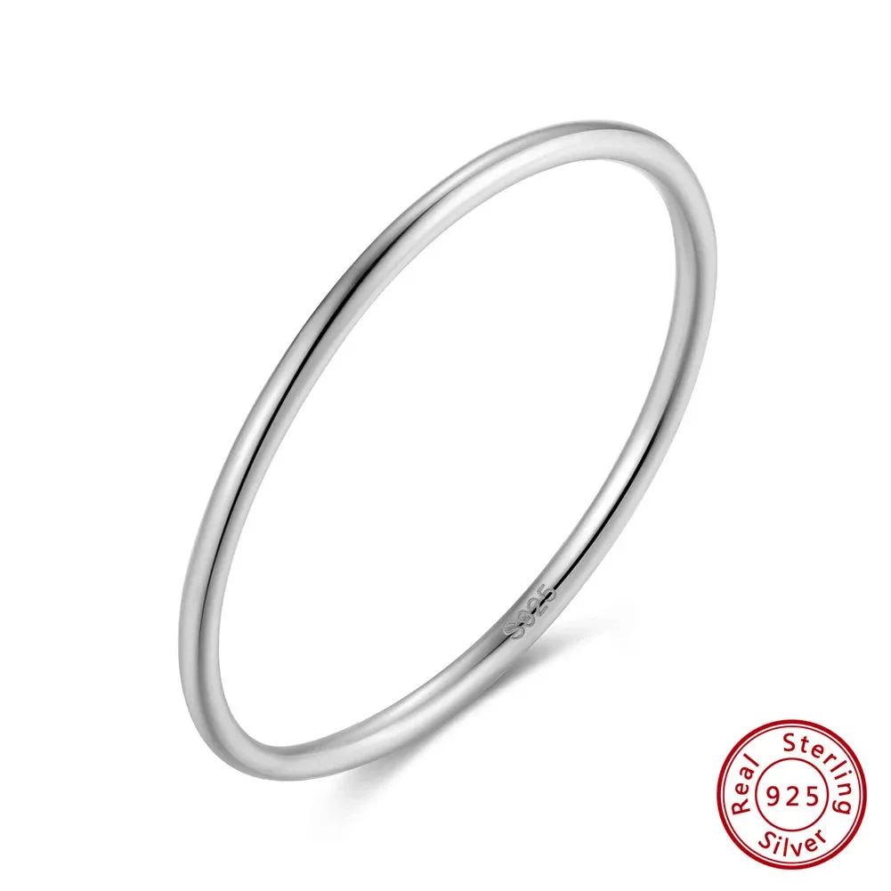 925 Sterling Silver Minimalism Tiny Rings for Women