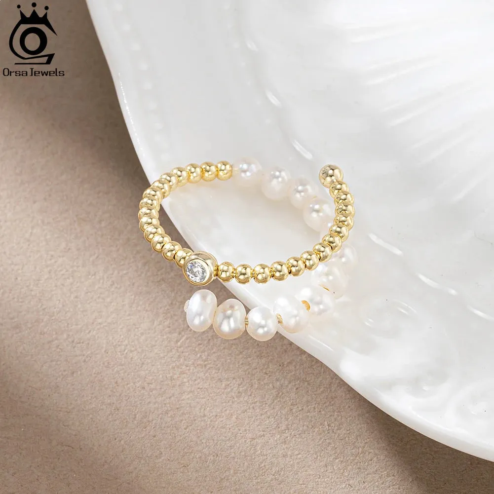925 Sterling Silver Trendy Natural Freshwater Pearl Rings