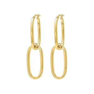 9ct Gold Double Oval Hoop Earrings
