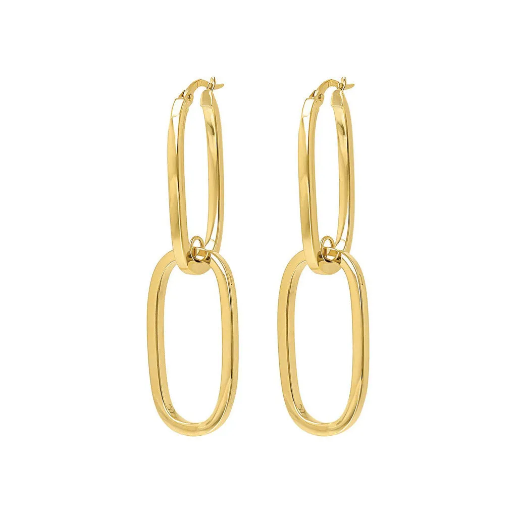 9ct Gold Double Oval Hoop Earrings
