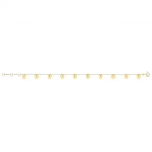 9ct Yellow Gold Heart Charm Bracelet