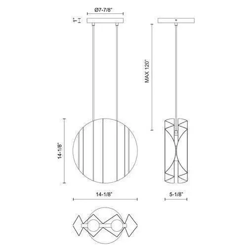 Akira 2-Light 14" Pendant