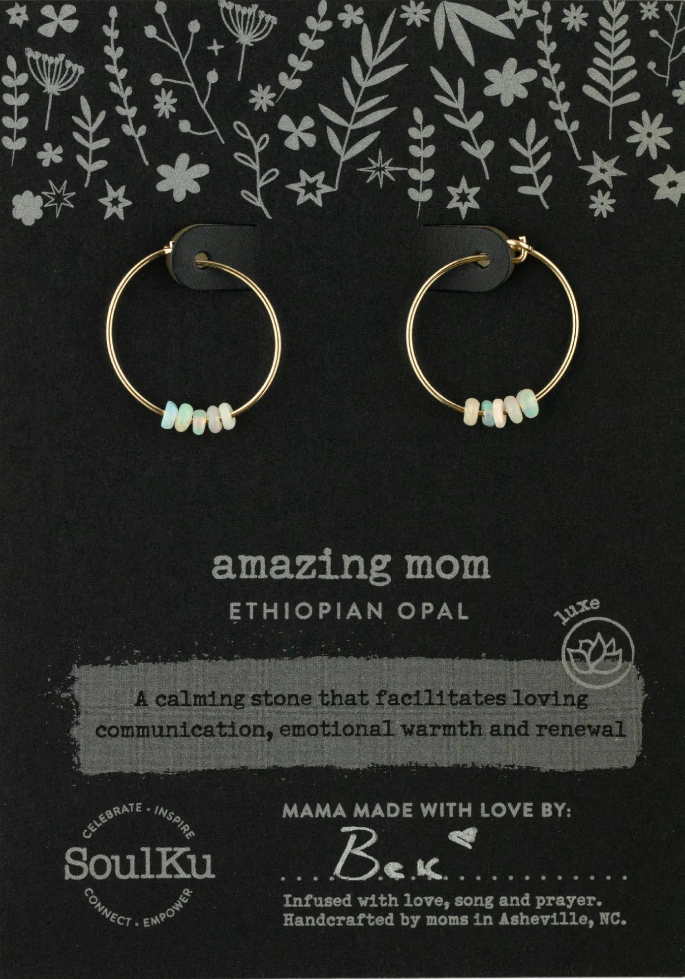 Amazing Mom  Ethiopian Opal 14K Gold Filled Hoop Earrings