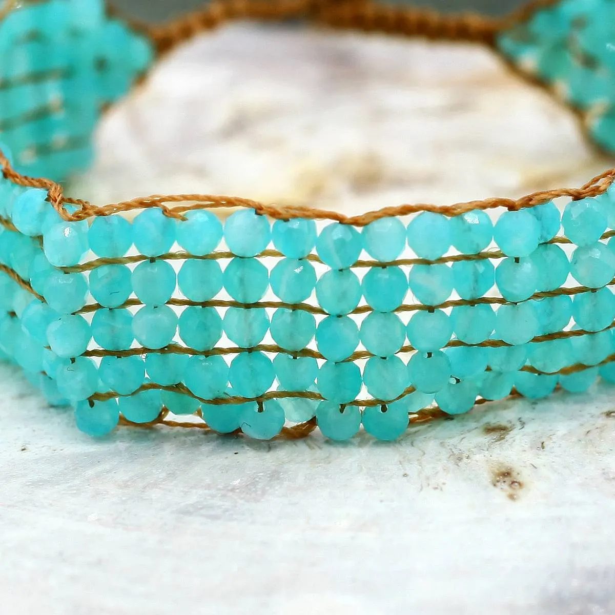 Amazonite Gemstone Tassel Bracelet