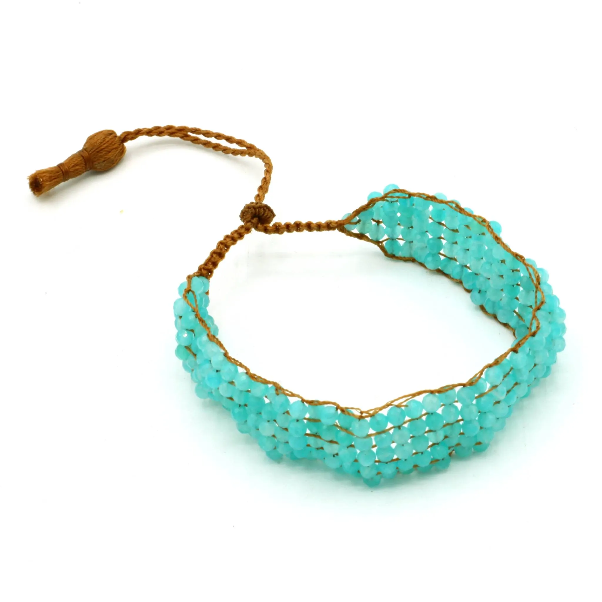 Amazonite Gemstone Tassel Bracelet
