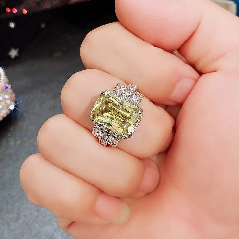 Aristocratic Party Rings for Women Brilliant Zirconia Delicate Anniversary Gift Temperament Female Accessories Jewelry