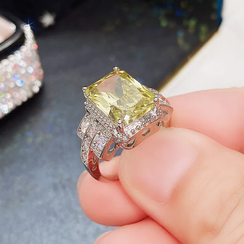 Aristocratic Party Rings for Women Brilliant Zirconia Delicate Anniversary Gift Temperament Female Accessories Jewelry
