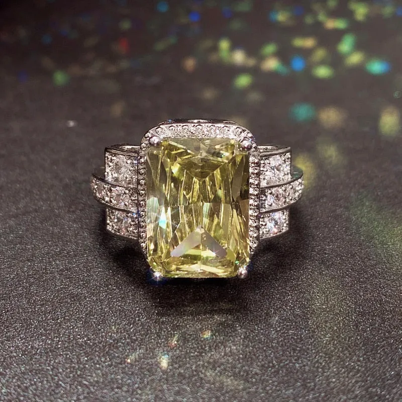 Aristocratic Party Rings for Women Brilliant Zirconia Delicate Anniversary Gift Temperament Female Accessories Jewelry
