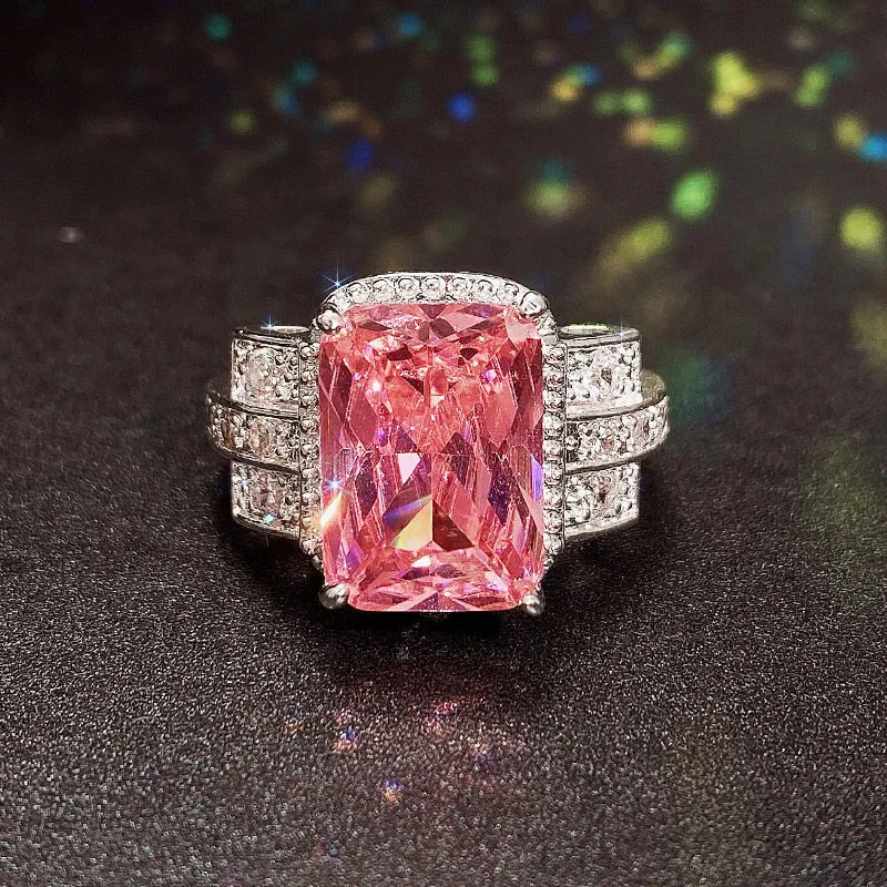 Aristocratic Party Rings for Women Brilliant Zirconia Delicate Anniversary Gift Temperament Female Accessories Jewelry