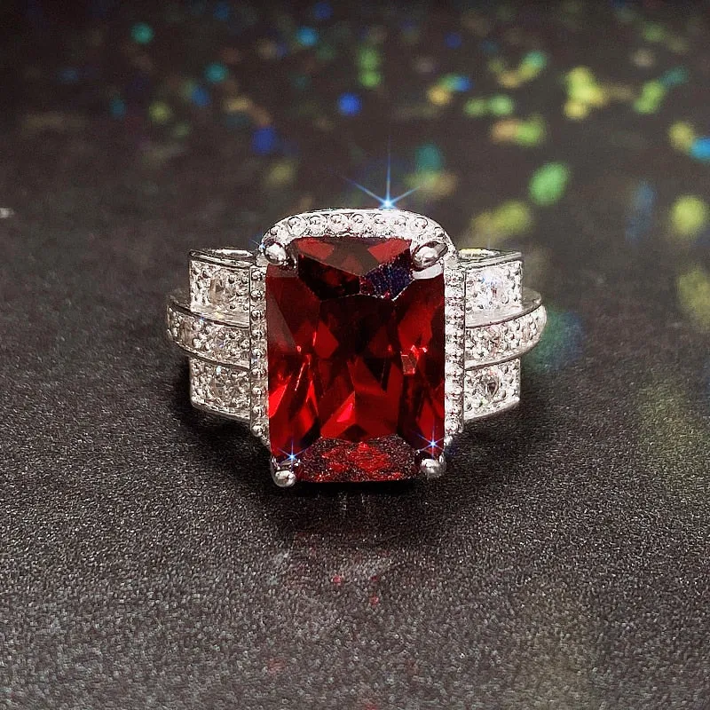 Aristocratic Party Rings for Women Brilliant Zirconia Delicate Anniversary Gift Temperament Female Accessories Jewelry